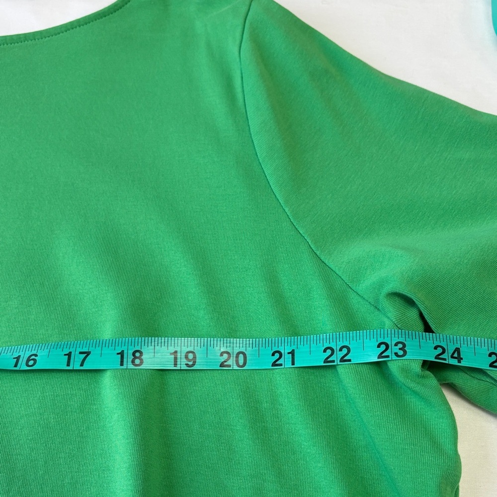 💚 Lauren Ralph Lauren Relaxed Top Women 3X Green Crew Stretch Soft Comfy💚 - Picture 9 of 13